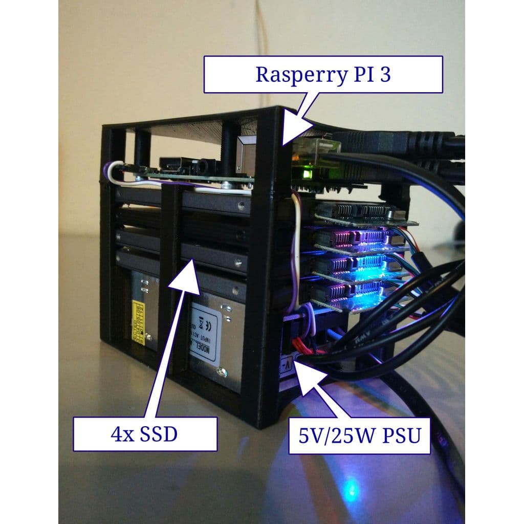 Корпус для Raspberry Pi NAS с четырьмя SSD — фото 1