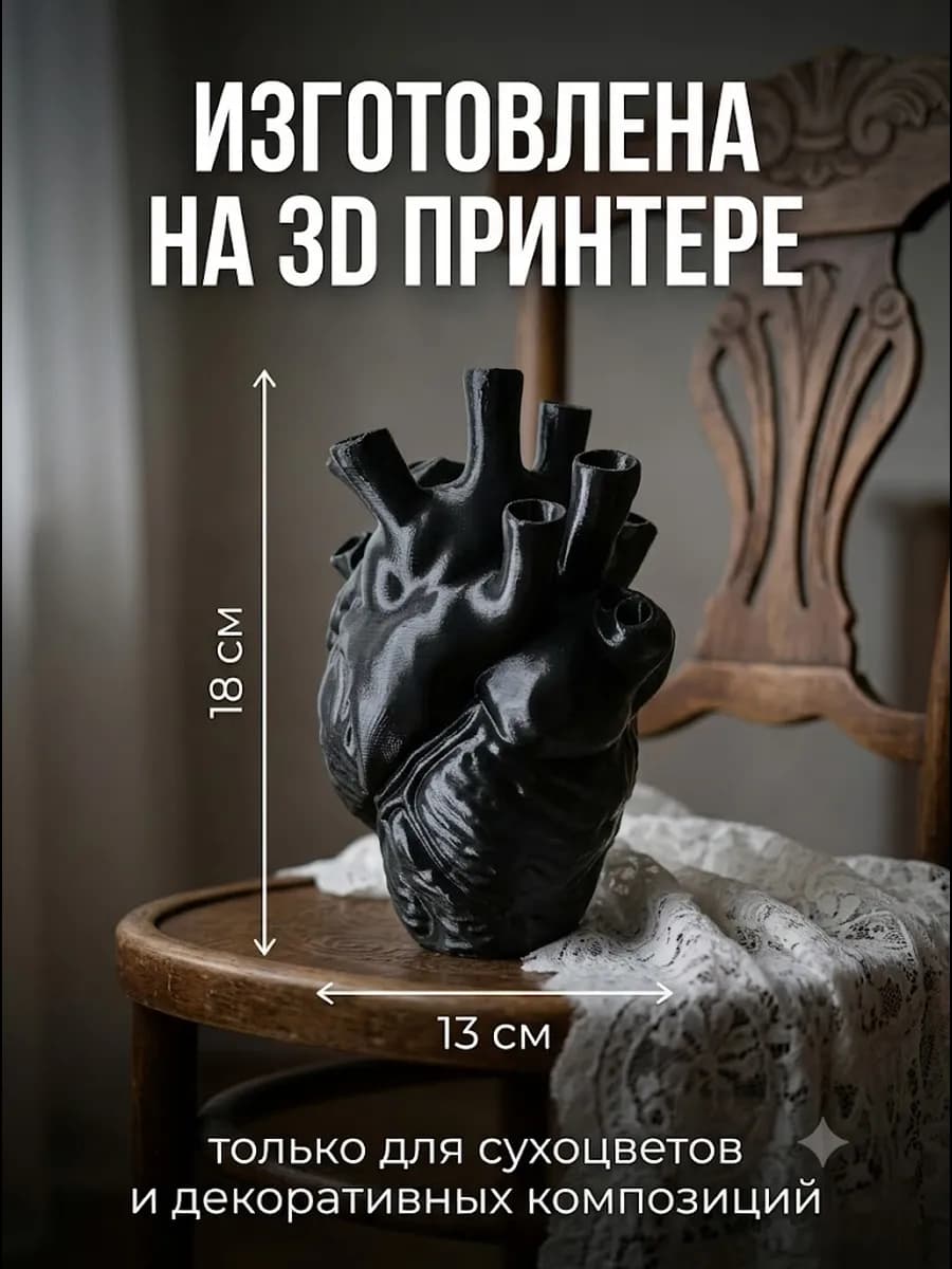 Декоративная ваза для цветов "Анатомическое сердце"
