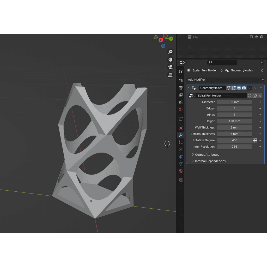 Подставка для ручек, созданная в Blender — фото 3
