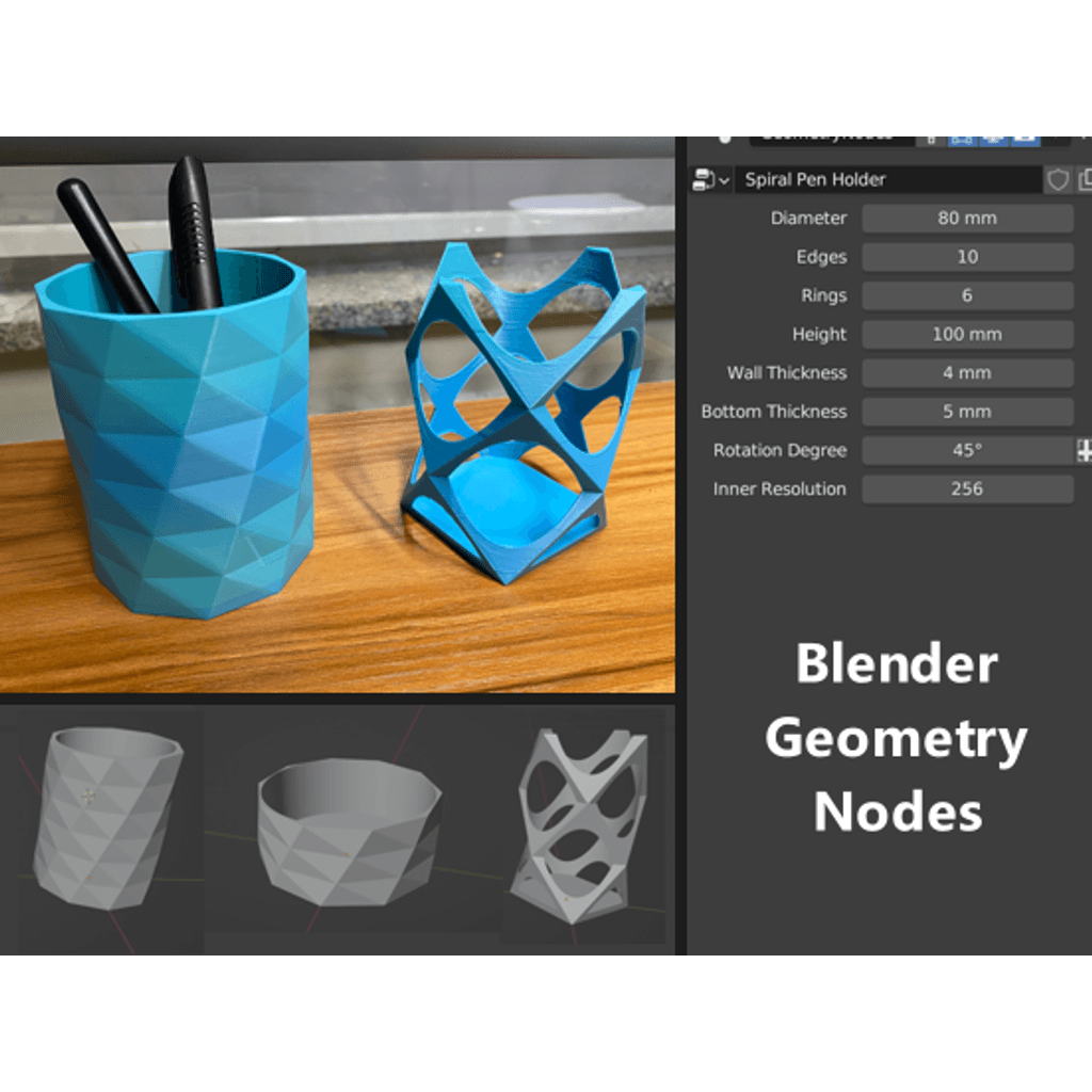Подставка для ручек, созданная в Blender — фото 1