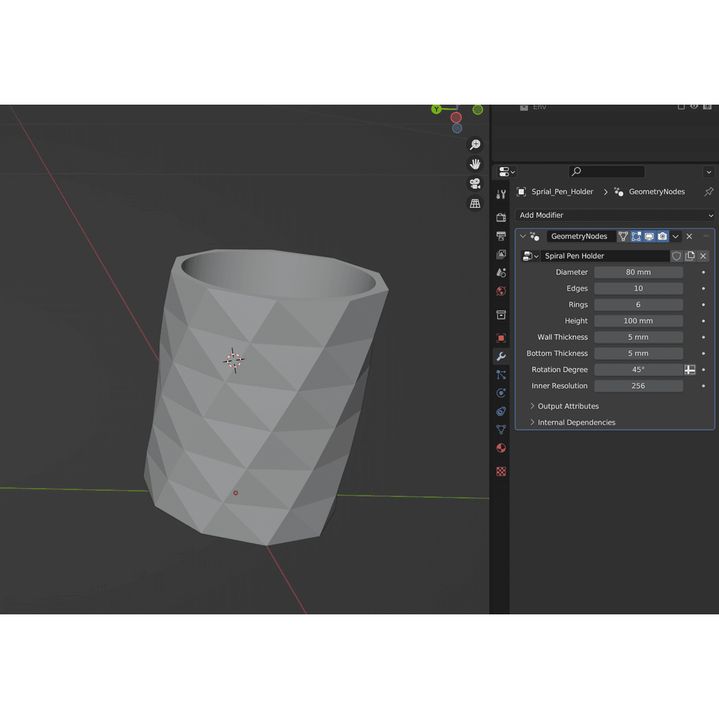 Подставка для ручек, созданная в Blender — фото 2