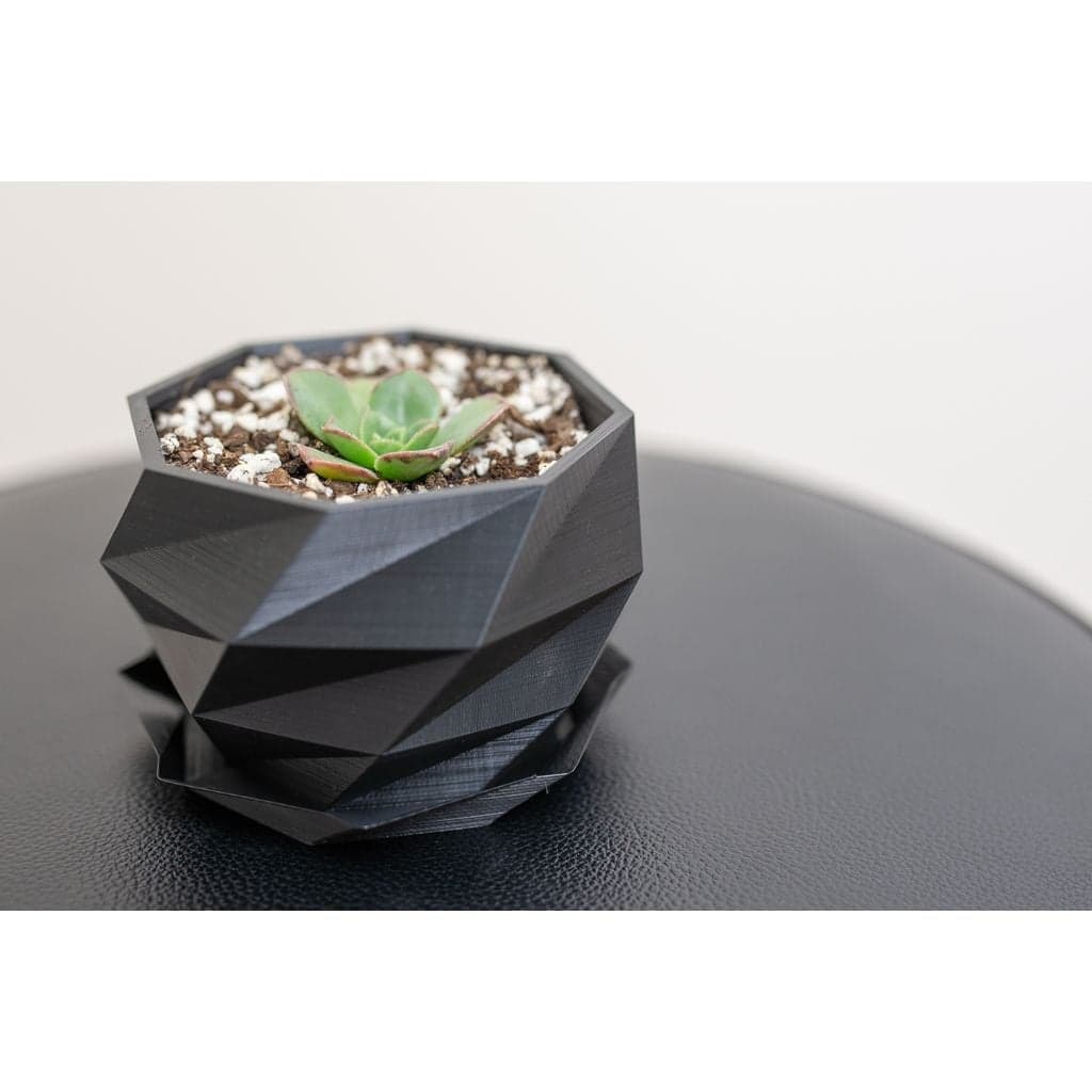 Низкополигональный кашпо с поддоном и дренажем — фото 1