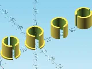 Параметрическая разрезная втулка-переходник (OpenSCAD) — фото 1